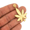 10k Gold Big Weed Leaf Pendant