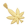 10k Gold Large Weed Leaf Pendant