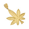 10k Gold Large Weed Leaf Pendant