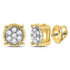 10k Gold Diamond 5mm Cluster Earrings