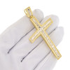 10k Gold Bordered Cross Pendant