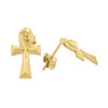 10k Gold Diamond Cut Ankh Cross Earrings