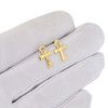 10k Gold Diamond Cut Ankh Cross Earrings