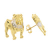10k Gold Two Tone Large Bull Dog Earrings
