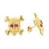 10k Gold Skull and Cross Bones Earrings
