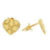 10k Gold Nugget Style Heart Shaped Earrings