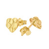 10k Gold Nugget Heart Shaped Earrings