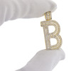 .925 Silver Baguette Letter B Pendant