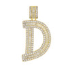 .925 Silver Baguette Letter D Pendant