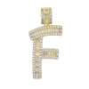 .925 Silver Baguette Letter F Pendant