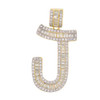 .925 Silver Baguette Letter J Pendant