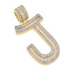 .925 Silver Baguette Letter J Pendant