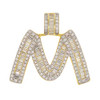 .925 Silver Baguette Letter M Pendant