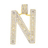 .925 Silver Baguette Letter N Pendant