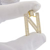 .925 Silver Baguette Letter N Pendant