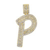 .925 Silver Baguette Letter P Pendant