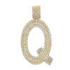 .925 Silver Baguette Letter Q Pendant