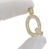 .925 Silver Baguette Letter Q Pendant