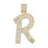 .925 Silver Baguette Letter R Pendant