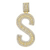 .925 Silver Baguette Letter S Pendant