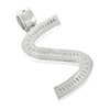 Rhodium Finish .925 Silver Baguette Letter Z Pendant