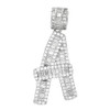 Rhodium Finish .925 Silver Baguette Letter A Pendant