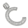 Rhodium Finish .925 Silver Baguette Letter C Pendant