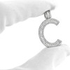 Rhodium Finish .925 Silver Baguette Letter C Pendant