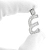 Rhodium Finish .925 Silver Baguette Letter E Pendant