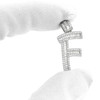 Rhodium Finish .925 Silver Baguette Letter F Pendant