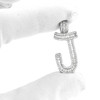 Rhodium Finish .925 Silver Baguette Letter J Pendant