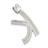 Rhodium Finish .925 Silver Baguette Letter K Pendant