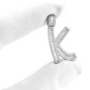 Rhodium Finish .925 Silver Baguette Letter K Pendant