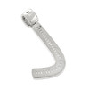 Rhodium Finish .925 Silver Baguette Letter L Pendant