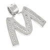 Rhodium Finish .925 Silver Baguette Letter M Pendant