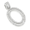 Rhodium Finish .925 Silver Baguette Letter O Pendant