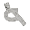 Rhodium Finish .925 Silver Baguette Letter P Pendant