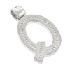 Rhodium Finish .925 Silver Baguette Letter Q Pendant