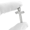 Rhodium Finish .925 Silver Baguette Letter T Pendant