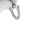 Rhodium Finish .925 Silver Baguette Letter V Pendant