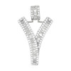 Rhodium Finish .925 Silver Baguette Letter Y Pendant