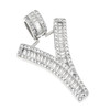 Rhodium Finish .925 Silver Baguette Letter Y Pendant