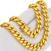 Gold Finish 316L Stainless Steel 12mm Cuban Link Chain