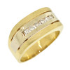 14K Gold Genuine Diamond Modern Boxy Style Band