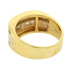 14K Gold Genuine Diamond Modern Boxy Style Band