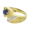 14K Gold Star Sapphire and Diamond Modern Estate Ring