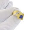 14K Gold Star Sapphire and Diamond Modern Estate Ring