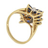 10K Gold Sapphire and Genuine Diamond Marquise Cluster Ring