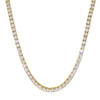 Gold Finish 0.925 Silver 4mm Iced 1 Row Tennis Chain; Varies