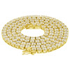 Gold Finish 0.925 Silver 4mm Iced 1 Row Tennis Chain; Varies